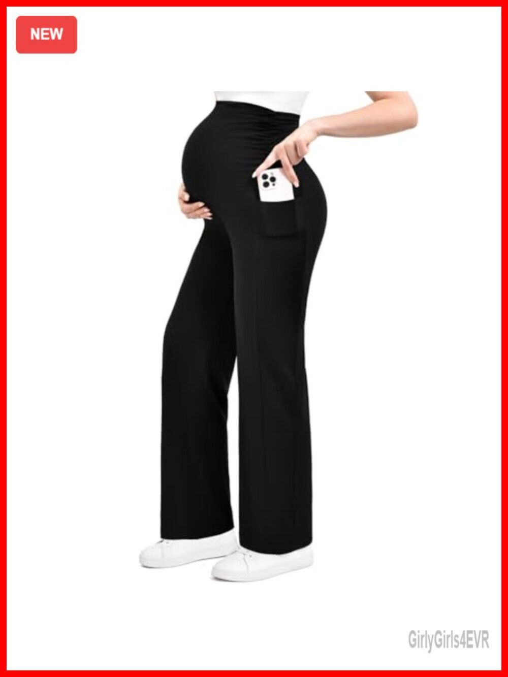 Maternity Wide Leg Lounge Pants High Waist Soft Stretchy